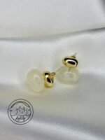گوشواره رزین سنگی سفید کد 205 - تصویر 2